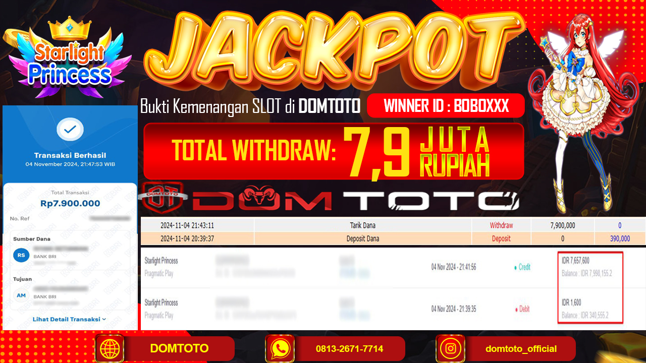 JACKPOT SLOT STARLIGHT PRINCESS 04 NOVEMBER 2024